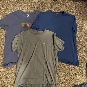 Hurley Gray, Nautica Navy, Volcom Gray Short Sleeve Tees